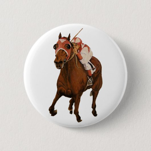 Reitpferd gewinnt Klassik Button (Vorderseite)