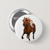 Reitpferd gewinnt Klassik Button (Vorne & Hinten)