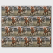 Reitpferd gewinnt Klassik Geschenkpapier (Flach)