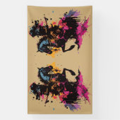 Reitpferd im Aquarellbanner Banner (Vertikal)