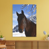 Reitpferd im Winter Leinwanddruck (Insitu (Wohnzimmer))