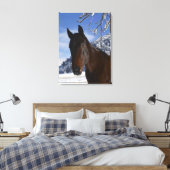 Reitpferd im Winter Leinwanddruck (Insitu (Schlafzimmer))
