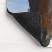 Reitpferd im Winter Mousepad (Ecke)