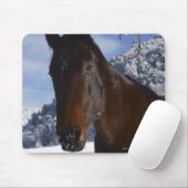 Reitpferd im Winter Mousepad (Mit Mouse)