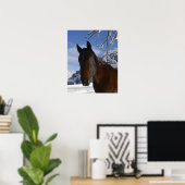 Reitpferd im Winter Poster (Heimbüro)