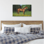 Reitpferd in Blume Leinwanddruck (Insitu (Schlafzimmer))