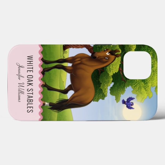 Reitpferd in einer Weide Case Mate iPhone (Rückseite (Horizontal))