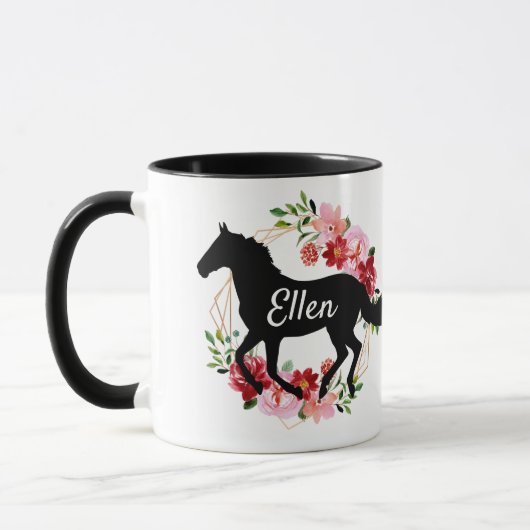 Reitpferd-Individuelle Name Tasse (Links)