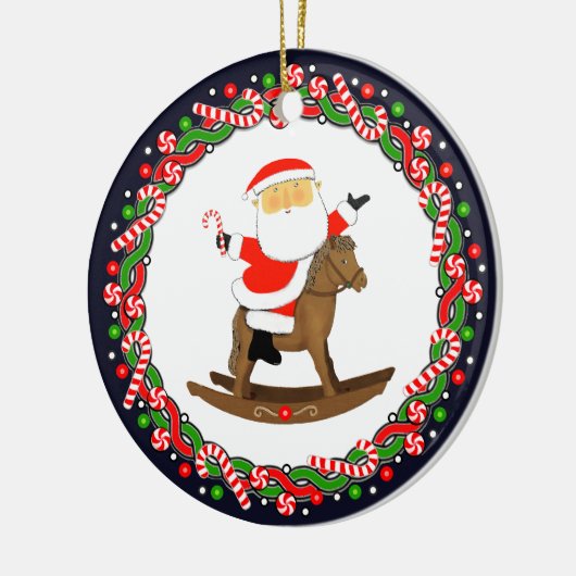 Reitpferd Keramik Ornament (Links)