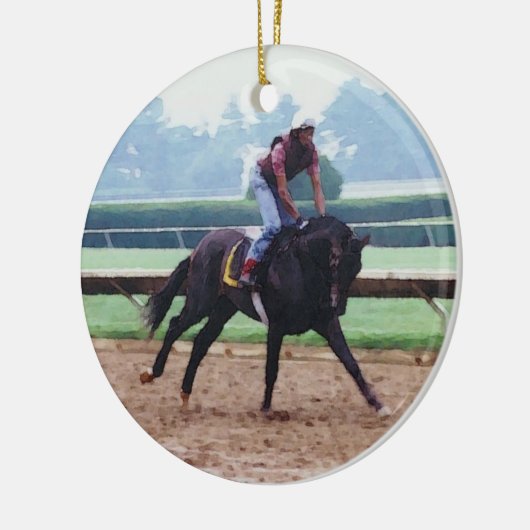 Reitpferd Keramik Ornament (Links)