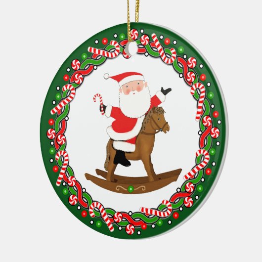 Reitpferd Keramik Ornament (Links)