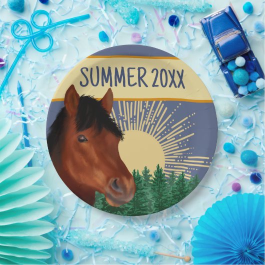 Reitpferd Lover Brown Pappteller (Party)