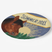 Reitpferd Lover Brown Pappteller (Schrägansicht)