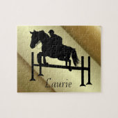 Reitpferd mit Ihrem Namen Puzzle (Horizontal)