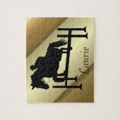 Reitpferd mit Ihrem Namen Puzzle (Vertikal)