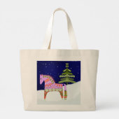 Reitpferd mit Pine Tree Tote Bag Jumbo Stoffbeutel (Rückseite)