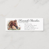 Reitpferd mit Wildblume Mini Visitenkarte (Vorderseite)