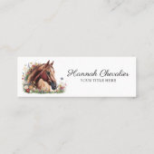 Reitpferd mit Wildblume Mini Visitenkarte (Rückseite)