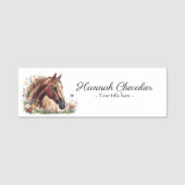 Reitpferd mit Wildblume Namensschild (Vorderseite)