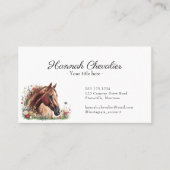 Reitpferd mit Wildblume Visitenkarte (Vorderseite)