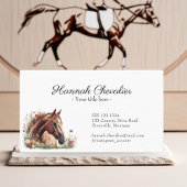 Reitpferd mit Wildblume Visitenkarte