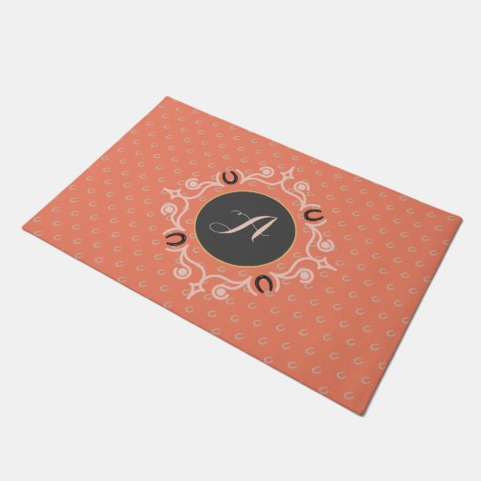 Reitpferd Monogram Fußmatte (Schrägansicht)