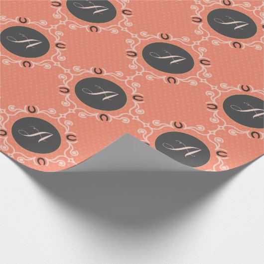 Reitpferd Monogram Geschenkpapier (Ecke)