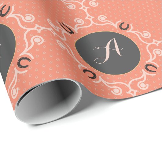 Reitpferd Monogram Geschenkpapier (Rolleneckpunkt)