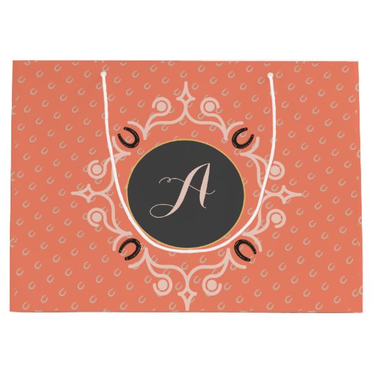 Reitpferd Monogram Große Geschenktüte (Vorderseite)
