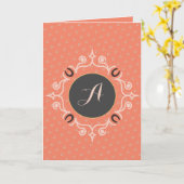 Reitpferd Monogram Karte (Gelbe Blume)