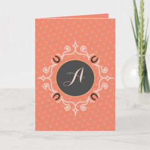 Reitpferd Monogram Karte