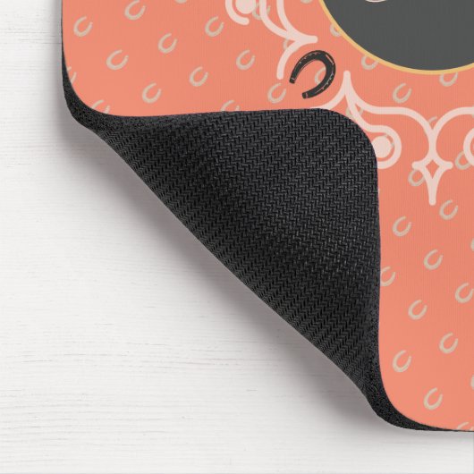 Reitpferd Monogram Mousepad (Ecke)