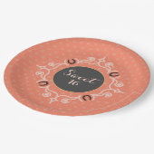 Reitpferd Monogram Pappteller (Schrägansicht)