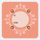 Reitpferd Monogram Quadratischer Aufkleber (Vorderseite)