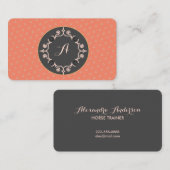 Reitpferd Monogram Visitenkarte (Vorne/Hinten)