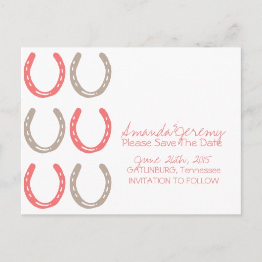 Reitpferd-Muster Save the Date Ankündigungspostkarte (Vorderseite)