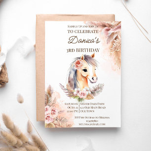 Reitpferd Pferde pony Geburtstagsparty Einladung