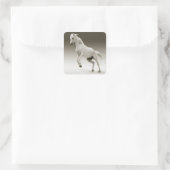 Reitpferd Quadratischer Aufkleber (Tasche)
