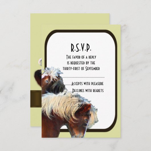 Reitpferd R.S.V.P RSVP Karte (Vorne/Hinten)