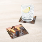 Reitpferd Rechteckiger Pappuntersetzer (Vor Ort)