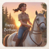 Reitpferd Rechteckiger Pappuntersetzer (Vorderseite)