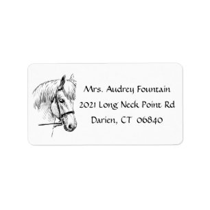 Reitpferd Reittier Western Rodeo Adressaufkleber