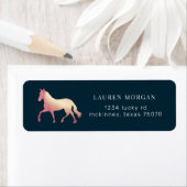 Reitpferd Rose Gold Rücksendeadresse Etikett (Insitu)