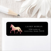 Reitpferd Rose Gold Rücksendeadresse Etikett (Insitu)