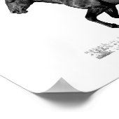 Reitpferd Schwarz-weiß bin ich frei Poster (Ecke)