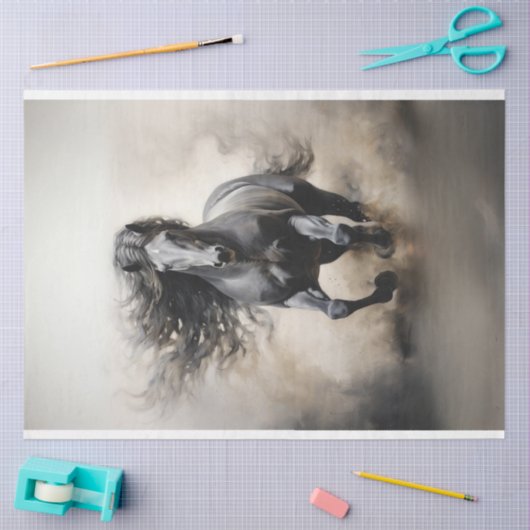 Reitpferd Seidenpapier (Basteln)