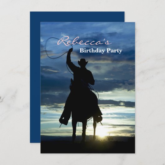 Reitpferd-Silhouette Einladung (Vorne/Hinten)