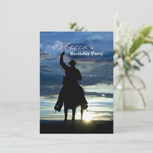 Reitpferd-Silhouette Einladung (Stehend Vorderseite)