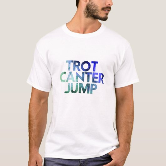 Reitpferd - Trot Canter Jump - Englischer Riff T-Shirt (Vorderseite)