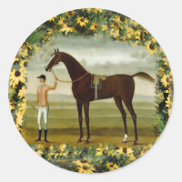 Reitpferd und Jockey-Aufkleber